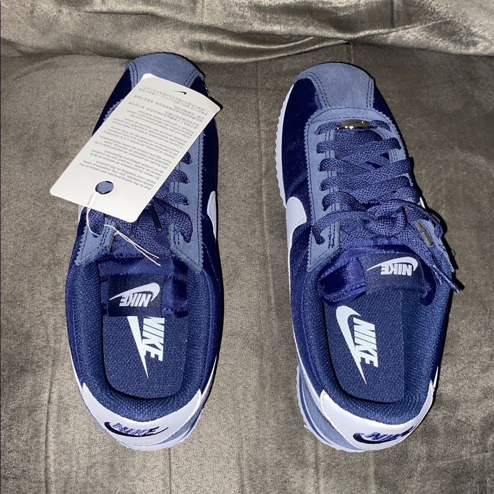 Nike Satin Cortez Sneakers in Navy & White - Picture 6 of 11